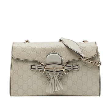 Emily Chain Flap Bag Guccissima Leather