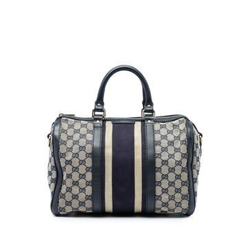 Gucci Vintage Web Boston Bag Gg Canvas