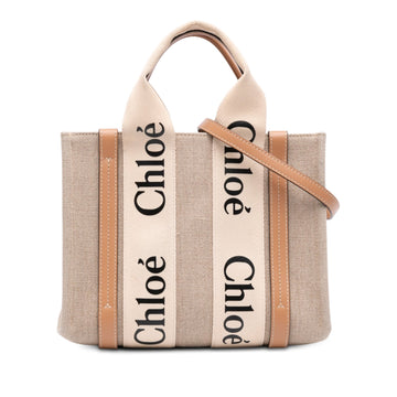 Chloe Woody Convertible Tote Canvas With
