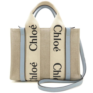 Chloe Woody Convertible Tote Canvas With