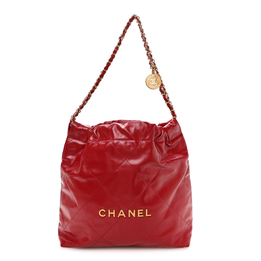 Shiny Calfskin Quilted Small Chanel 22