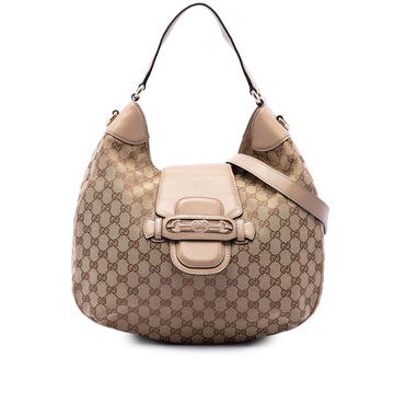 Gucci Gg Canvas Dressage Hobo Pre-Loved