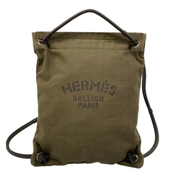 Hermes Sac Marine Khaki Dark Brown Toile