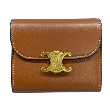 Celine Small Flap Wallet Brown Gold Lamb