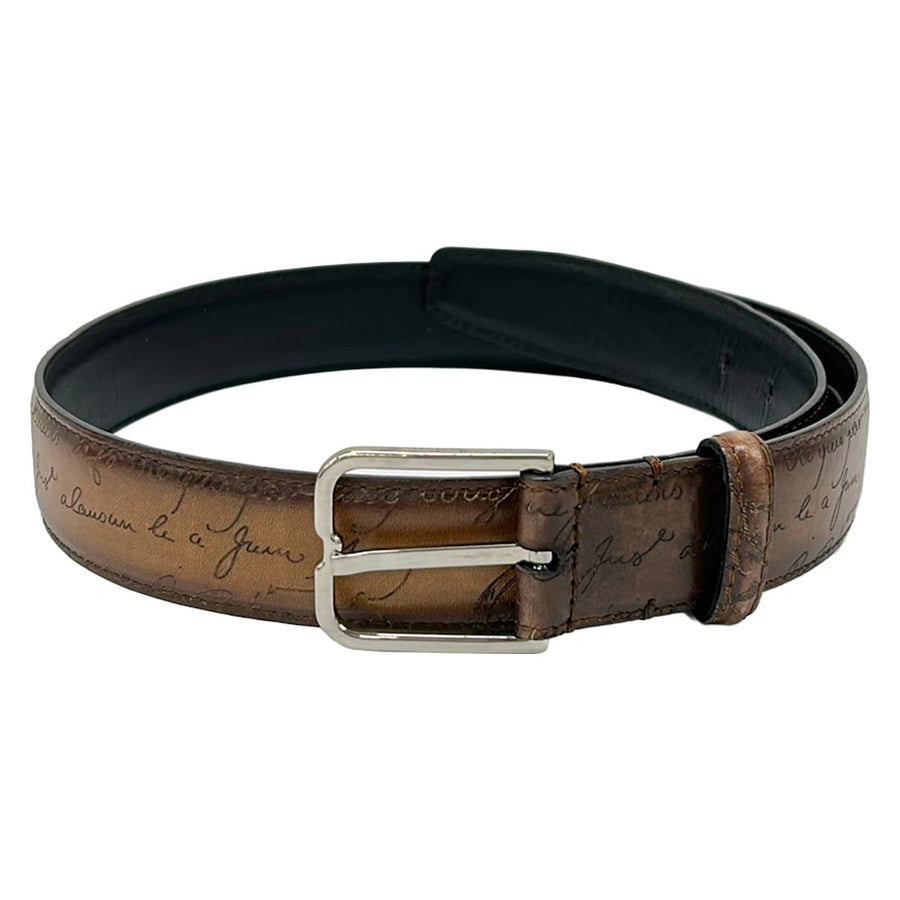 Berluti Brown Silver Leather Hardware