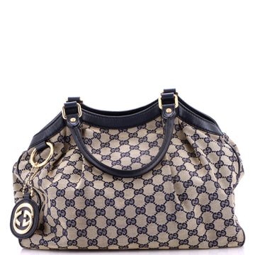 Gucci Sukey Tote Gg Canvas With Leather
