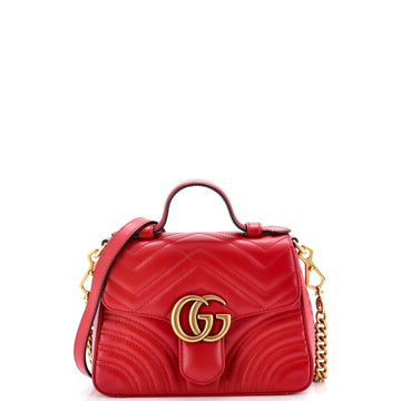 Gucci Gg Marmont Top Handle Flap Bag