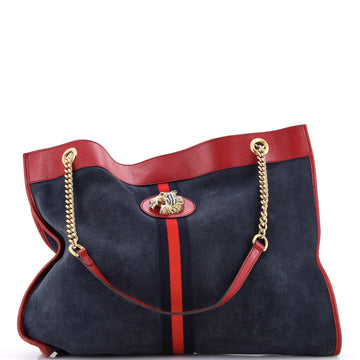 Gucci Rajah Chain Tote Suede Large