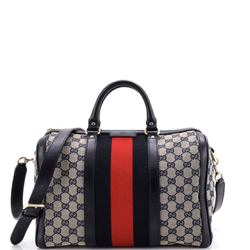 Gucci Vintage Web Boston Bag Gg Canvas