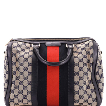 Gucci Vintage Web Boston Bag Gg Canvas