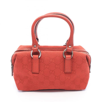 Gucci Gg Canvas Handbag Leather Red