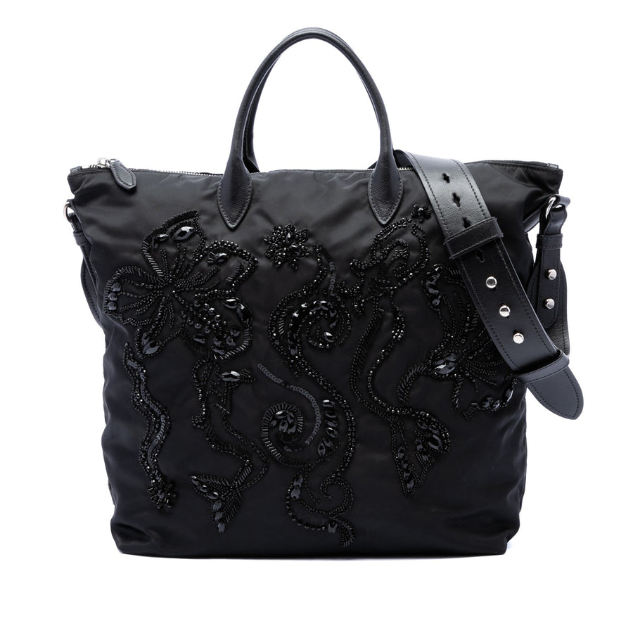 Prada Beaded Tessuto Floral Applique