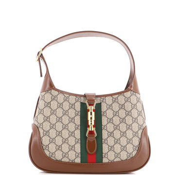 Gucci Jackie Hobo Gg Coated Canvas Small