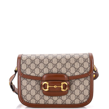 Gucci Horsebit Shoulder Bag Gg Coated