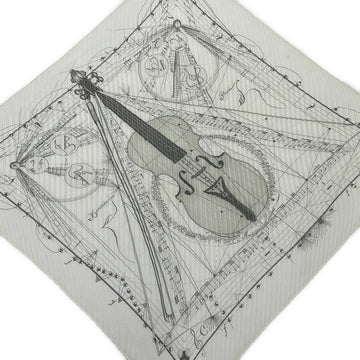 Hermes Carre 90 Gray-Beige Silk Scarf