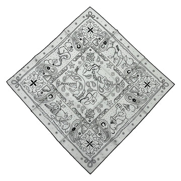 Hermes Carre 55 Bran (White) Noir(Black)
