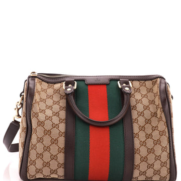 Gucci Vintage Web Boston Bag Gg Canvas
