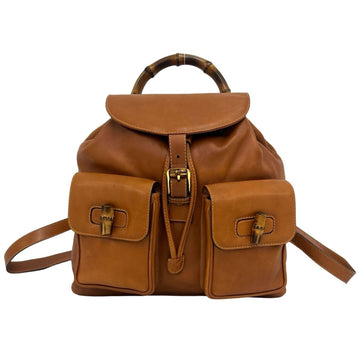 Gucci Vintage Bamboo Backpack Leather
