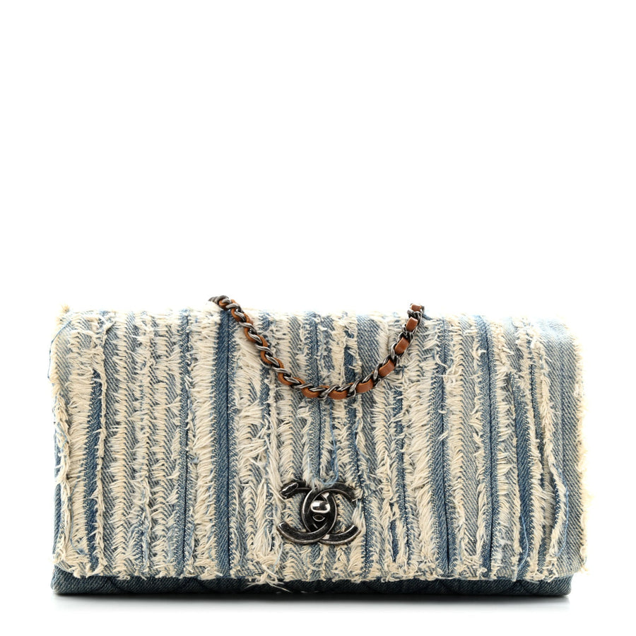 Chanel Denim Fringe Medium Single Flap