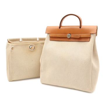 Hermes Herbag Toile And Leather Mm