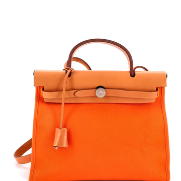 Hermes Herbag Zip Leather And Toile 31