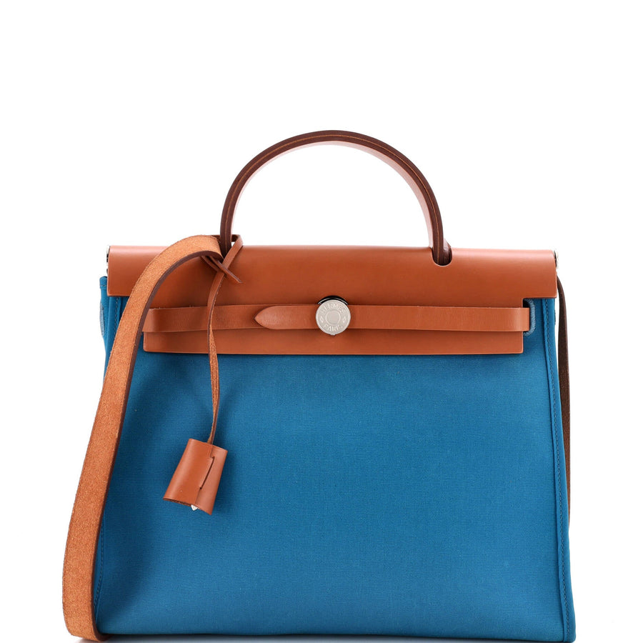 Hermes Herbag Zip Leather And Toile 31
