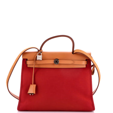 Hermes Herbag Zip Leather And Toile 31