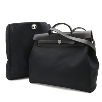 Hermes Herbag Toile And Leather Mm