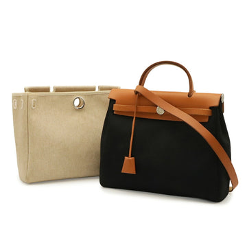 Hermes Herbag Toile And Leather Pm