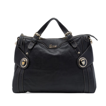 Gucci Calfskin Crest Boule Top Handle