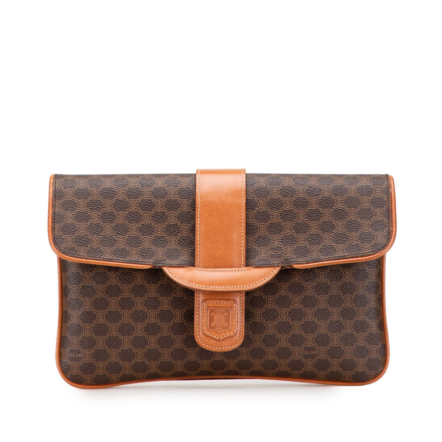 Celine Macadam Coated Canvas Clutch Pre-