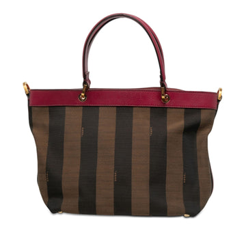 Fendi Large Pequin Canvas Satchel Pre-