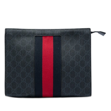 Gucci Gg Supreme Web Clutch Pre-Loved