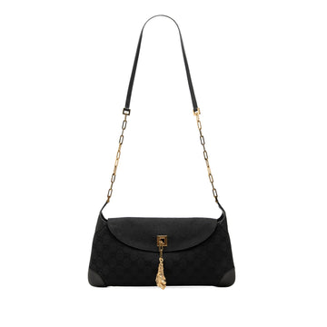 Gucci Gg Canvas Tiger Charm Shoulder Bag