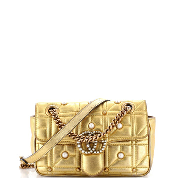 Gucci Pearly Gg Marmont Flap Bag