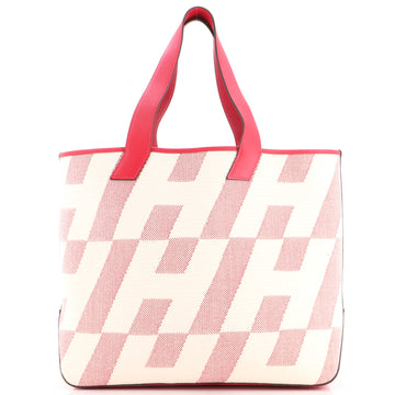 Hermes Cabas H En Biais Tote Canvas With