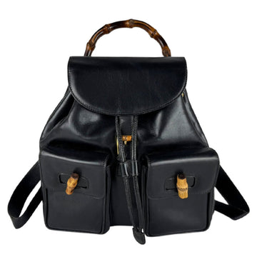 Gucci Vintage Bamboo Backpack Leather