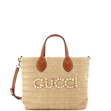 Gucci Logo Plaque Convertible Tote