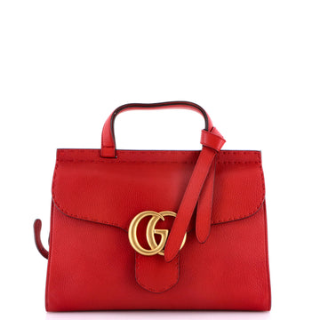 Gucci Gg Marmont Top Handle Bag Leather