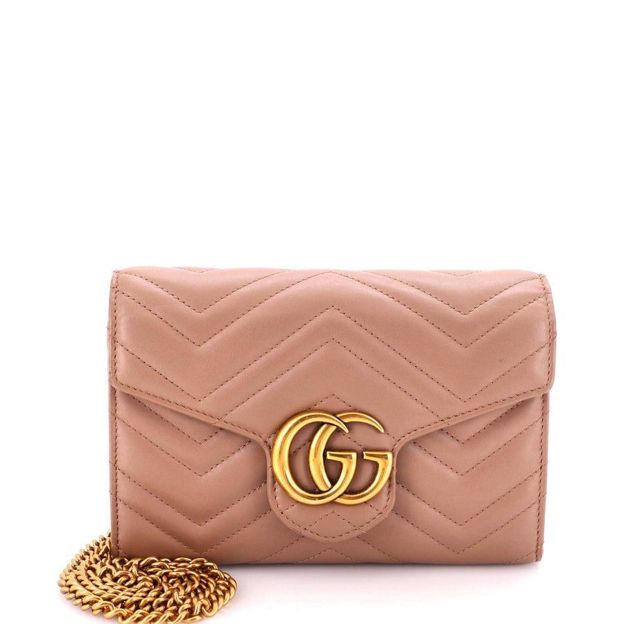 Gucci Gg Marmont Chain Wallet Matelasse