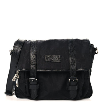 Gucci Nylon Double Buckle Flap Messenger