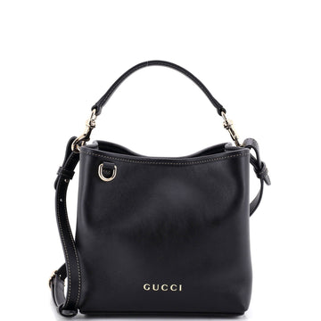 Gucci Emblem Bucket Bag Leather Small
