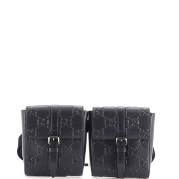 Gucci Double Belt Bag Gg Embossed