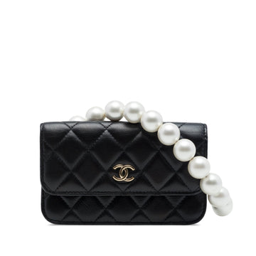 Chanel Pearl Strap Cc Wallet On Chain
