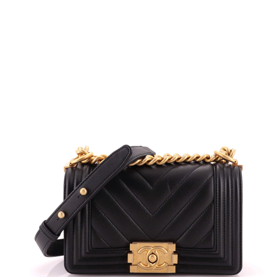 Chanel Boy Flap Bag Chevron Calfskin