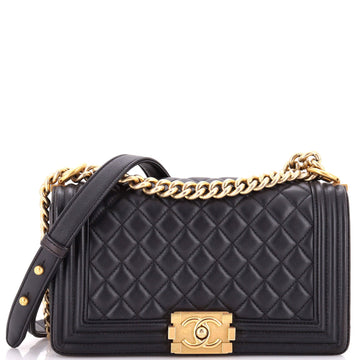Chanel Boy Flap Bag Quilted Lambskin Old