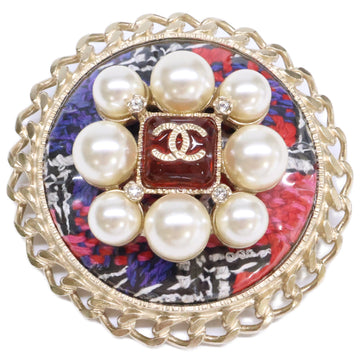 Chanel Cc Logo Round Brooch Metal