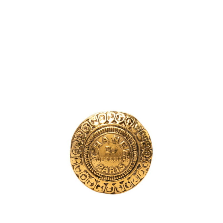 Chanel Vintage Cambon Round Brooch Metal