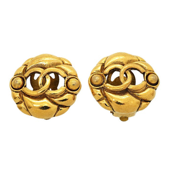 Chanel Cc Logo Circle Clip-On Earrings