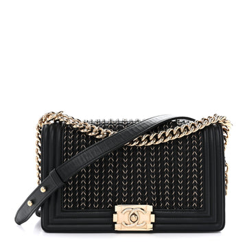 Chanel Calfskin Braided Medium Boy Flap